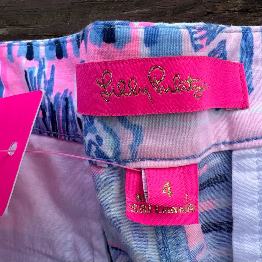 Lilly Pulitzer Adie Ruffle Pocket Stretch,Whisper Blue,Yeah Buoy Coastal|size:4 - Picture 13 of 16